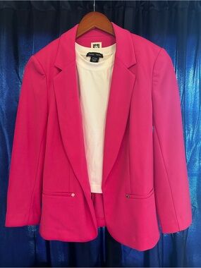 Anne Klein Hot Pink Open Front Blazer XS - Includes White Tank